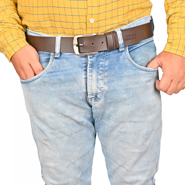 UMTI® Gürtel Herren Ledergürtel aus Büffelleder für Männer 25- (33A) Jeans Echtleder 35mm breit kürzbar Neu